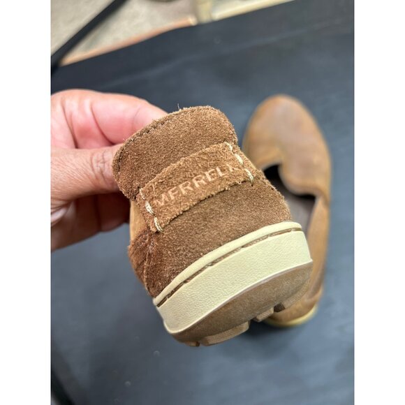 Merrell Womens Size 5 Slip-On Distressed Brown Leather Casual Flats Shoes - Picture 9 of 9